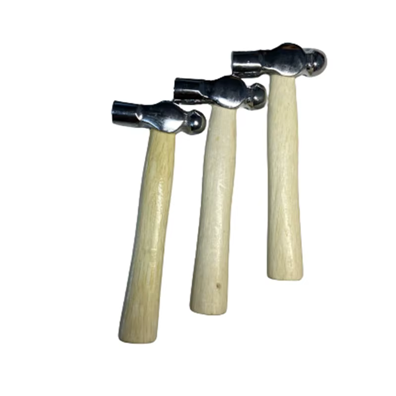 Mini marteau fracassant noyer tête ronde manche en bois