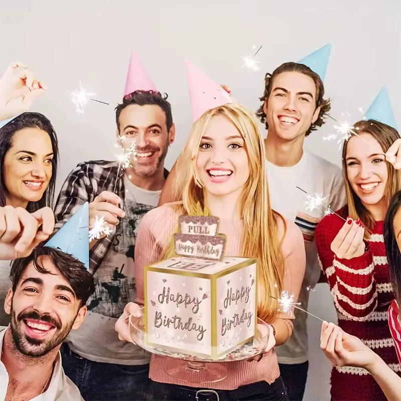 Tirelire d'anniversaire en or rose