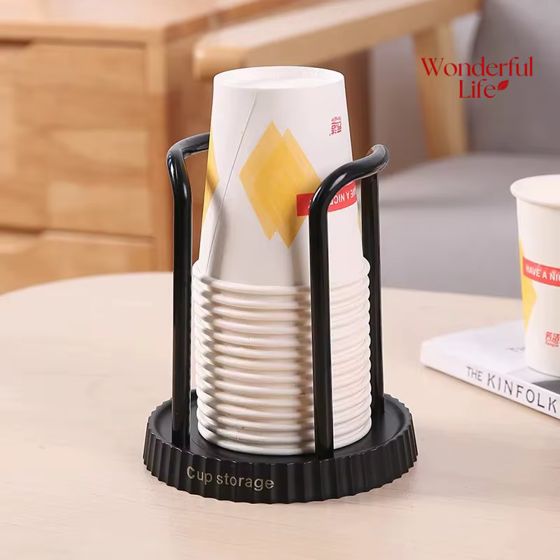 Porte-gobelet en papier minimaliste, support de rangement de gobelets jetables pour la maison, support de rangement multifonctionnel pour tasses de café et de thé au lait de bureau