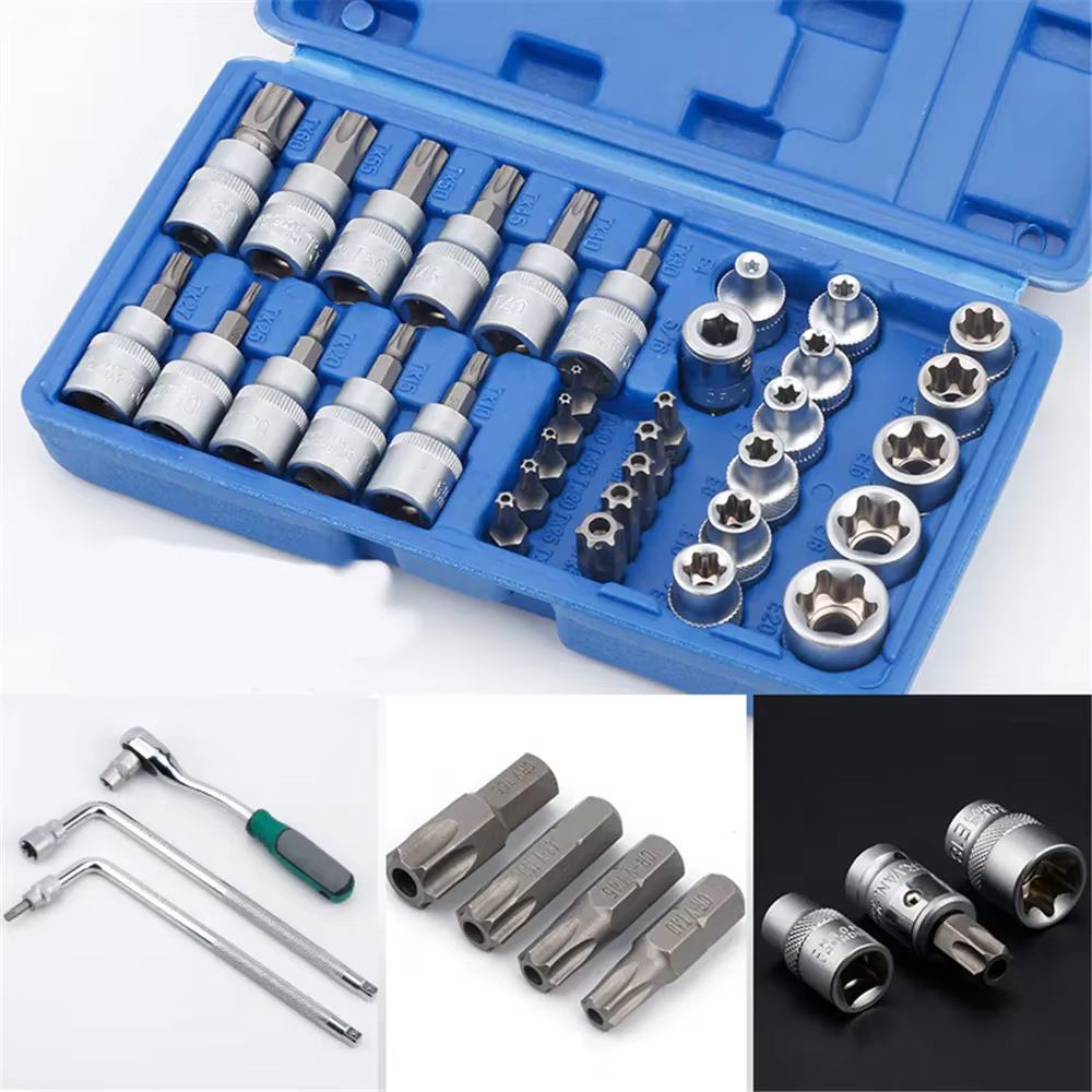 Jeu de 34 embouts Torx et douilles E-Torx