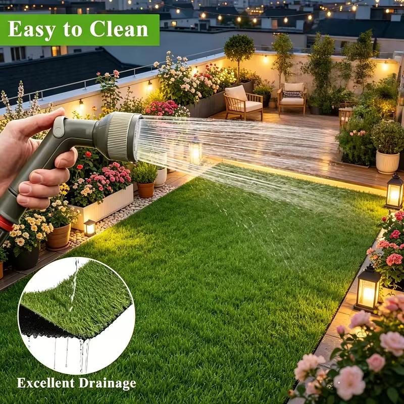 Grand tapis d'herbe artificielle de luxe, fin et durable, pelouse synthétique pour jardins, balcons, patios, hôtels et restaurants