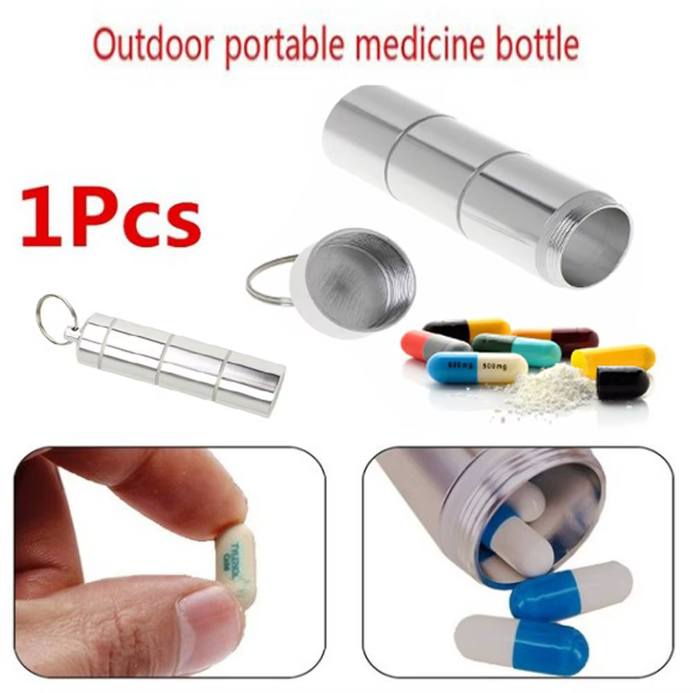 Portable 1Pc Capsule forme bouteille de pilule poche étui à pilules organisateur boîte