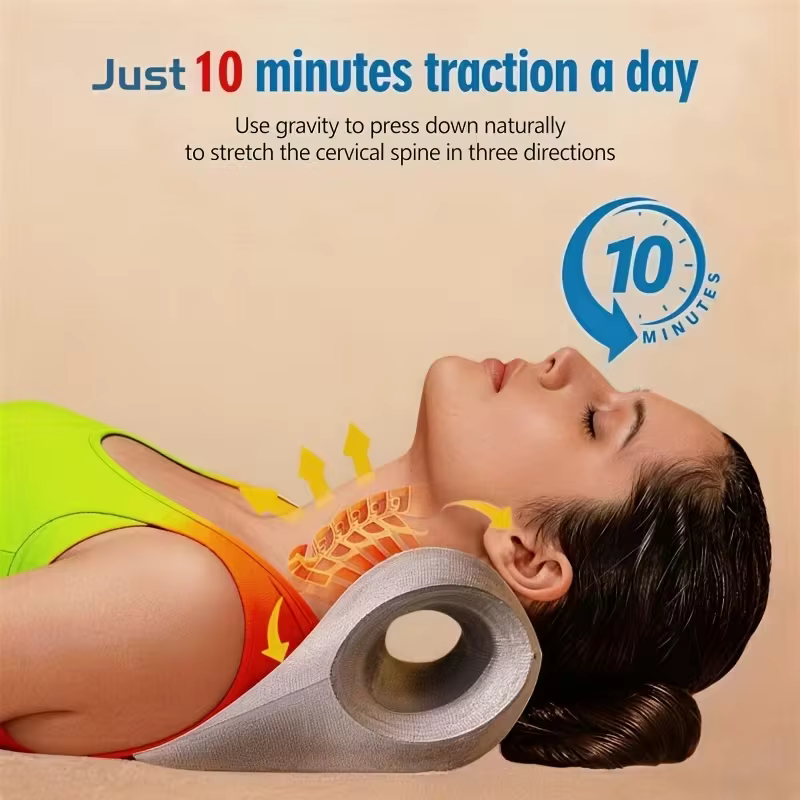Oreiller de massage cervical – Masseur Shiatsu pour le cou et les épaules à usage domestique avec support, traction multifonctionnelle, aide à l'alignement de la colonne vertébrale