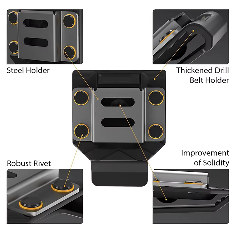 Support de ceinture pour perceuse, clip de ceinture pour outils, support de perceuse, support de mètre à ruban, support de ceinture pour perceuse.