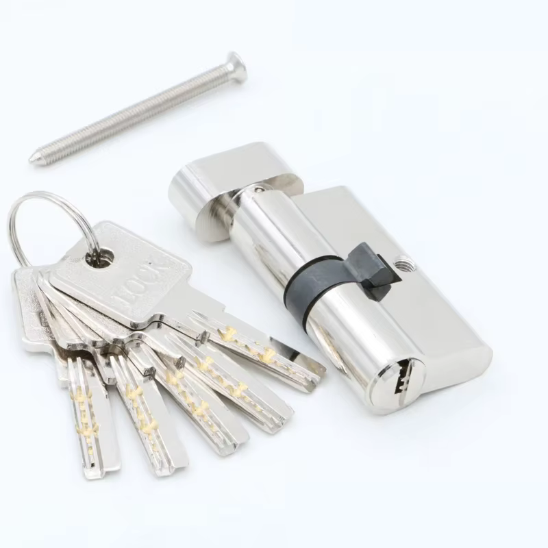 Cylindre de porte 55 60 65 70 75 80 85 90mm, cylindre de serrure de sécurité en cuivre, poignée intérieure pour chambre et salon, serrure à clé en laiton, 5 clés