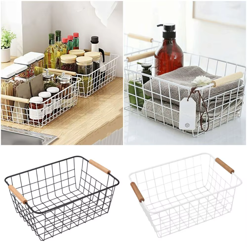 Panier de rangement de bureau en métal