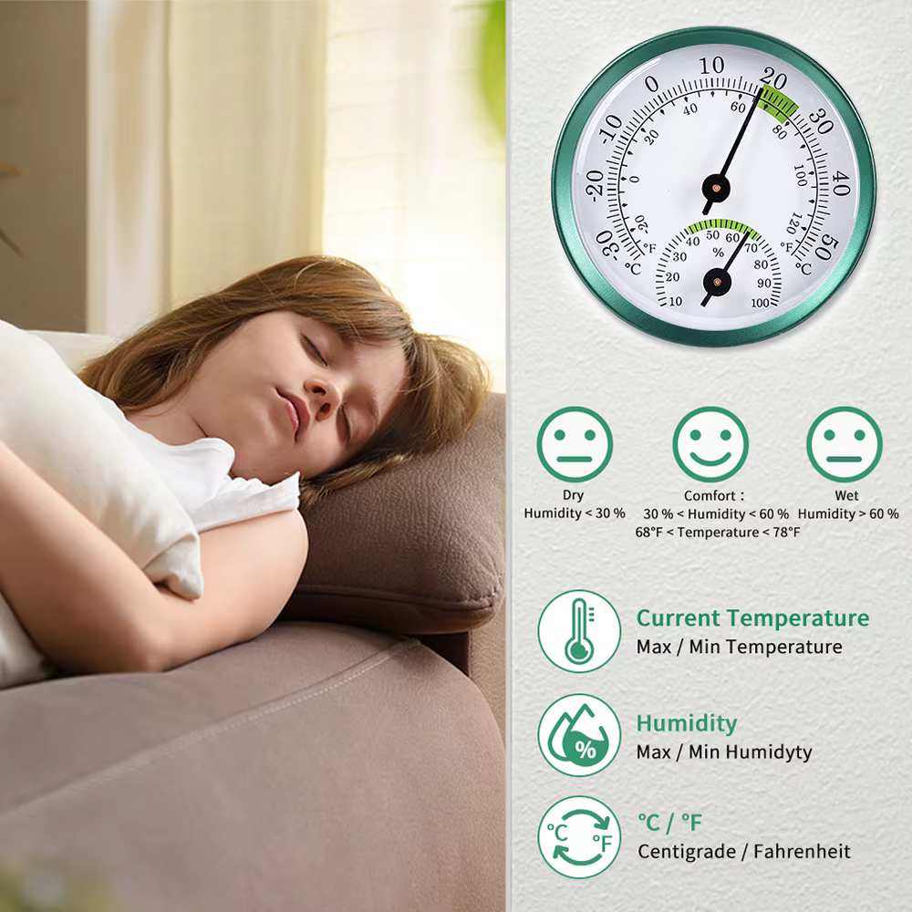 30-50 ° C/-20-120 ° F 10-100% RH 2.28 pouces Mini thermomètre hygromètre hautement précis compteur de température et