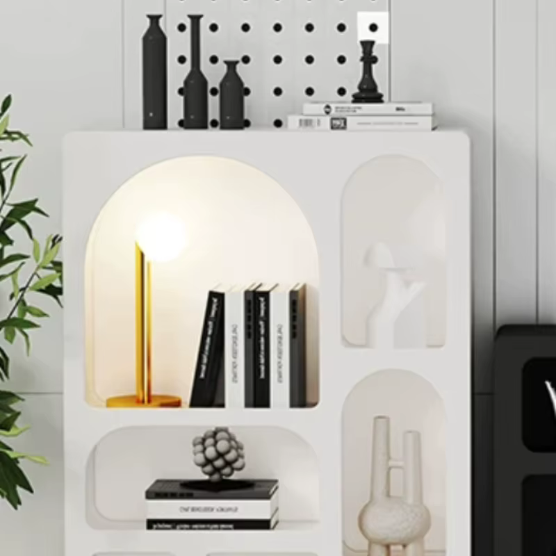 Armoires de rangement noires, armoires de cuisine nordiques pour livres et objets de collection, meubles de bar arqués, meubles pour la maison