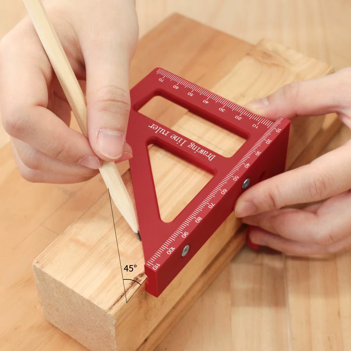 Outil de mesure de disposition de règle triangulaire à onglet métrique