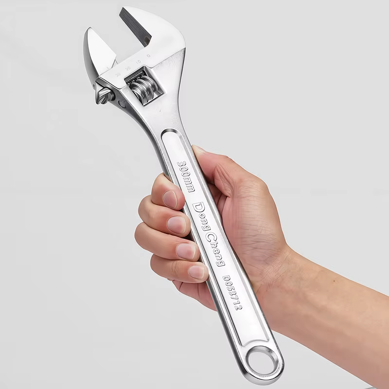 Clé à molette professionnelle à poignée lisse réglable - Acier forgé