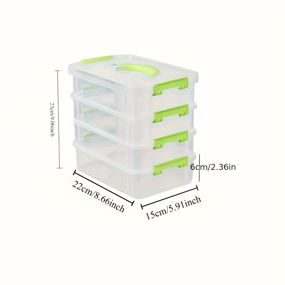 Boîte de rangement en plastique Transparent à 4 couches