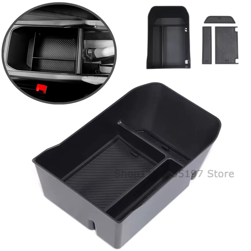 Boîte de rangement pour accoudoir de voiture, compartiment de rangement en ABS, organisation de rangement, fournitures de rangement antidérapantes pour Kia EV3 2024 2025