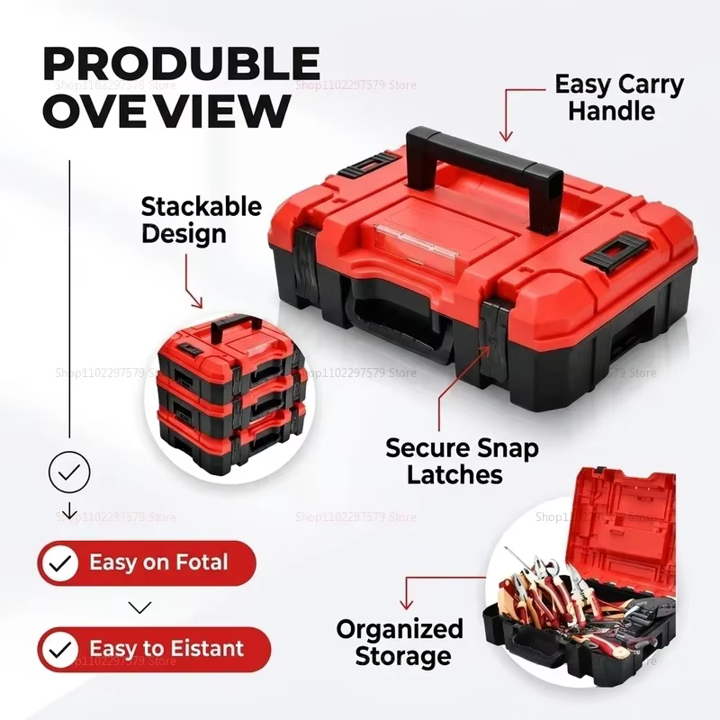 Boîte à outils multifonctionnelle avec compartiments de rangement durables