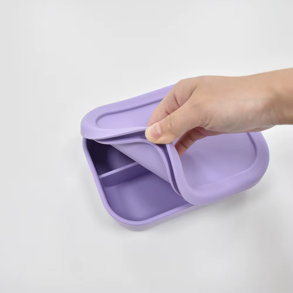 Boîte à déjeuner Bento en Silicone de qualité alimentaire à 3 compartiments
