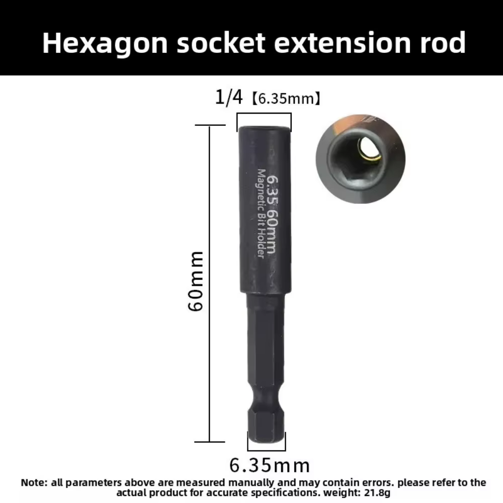 Tige d'extension magnétique pour embouts de tournevis 60 mm