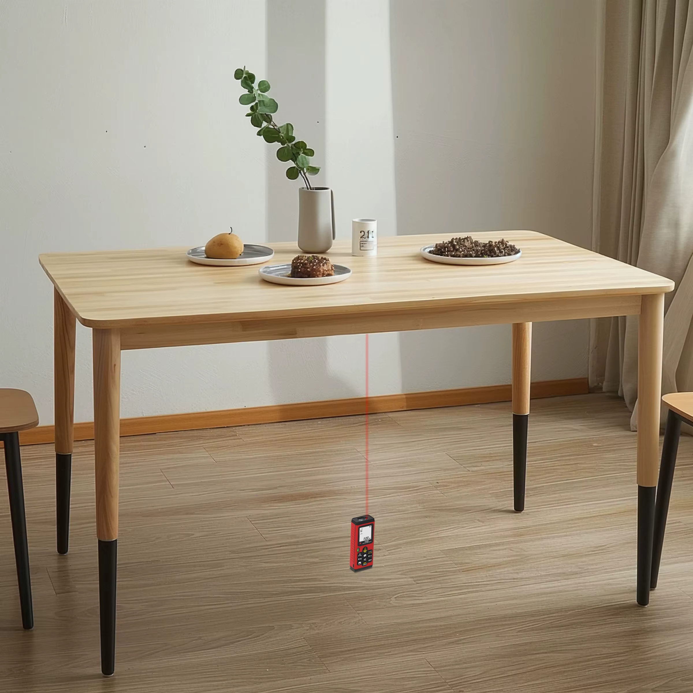 Outil de mesure rapide pour les entrepreneurs : télémètre laser de 60 m avec fonctionnement à un bouton et lectures