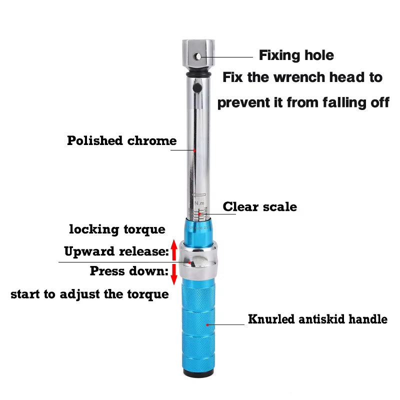 Clé dynamométrique tête Interchangeable 2-60Nm 9*12mm précision d'entraînement carré 4% outil de clé d'entretien de