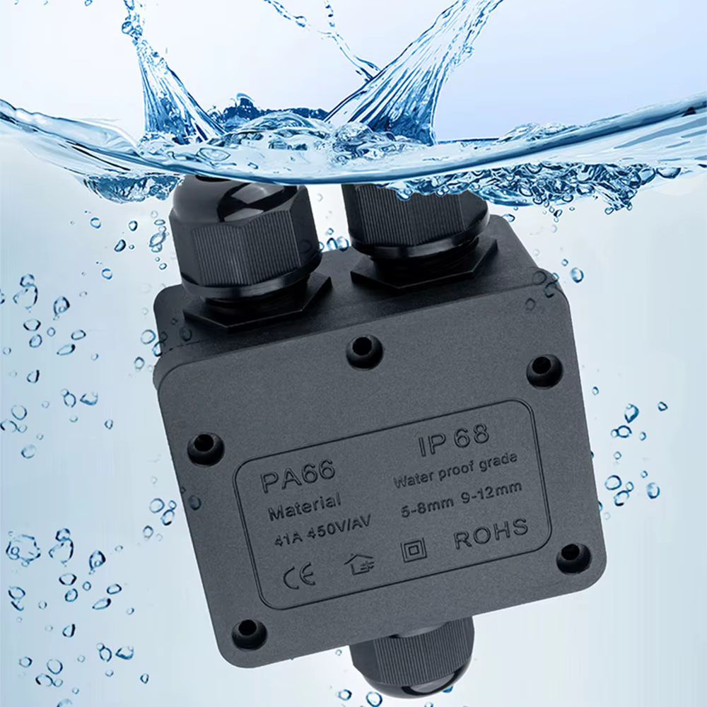 Boîte de jonction étanche 3 voies en plastique mini IP68