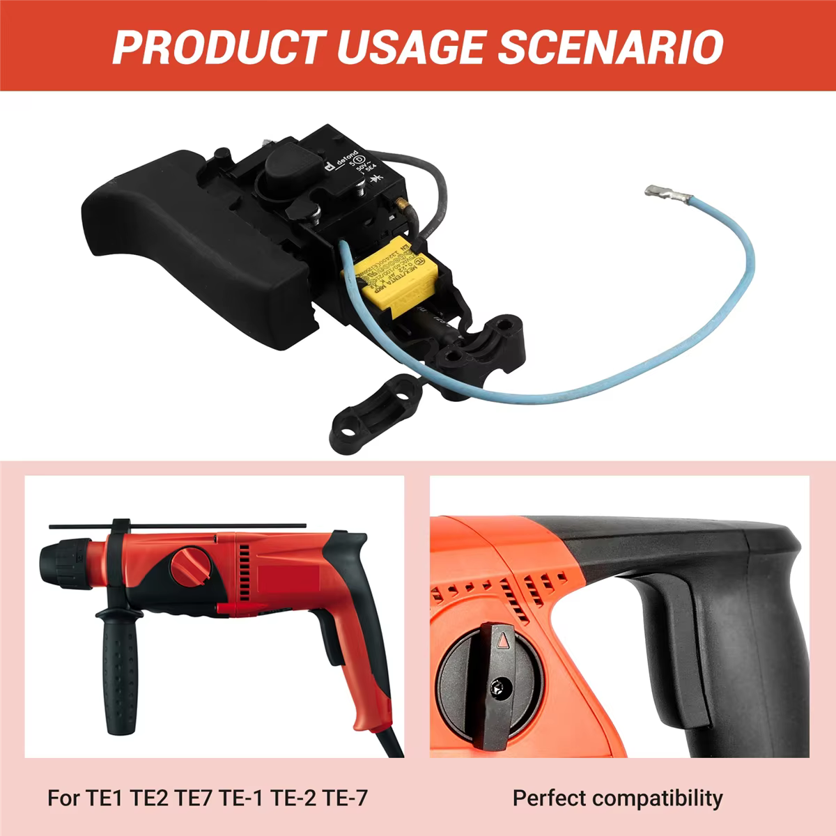 Remplacement de contrôleur de vitesse de déclencheur de commutateur pour Hilti TE1 TE2 TE7 TE-1 TE-2 TE-7 perceuse rotatif marteau pièces de rechange