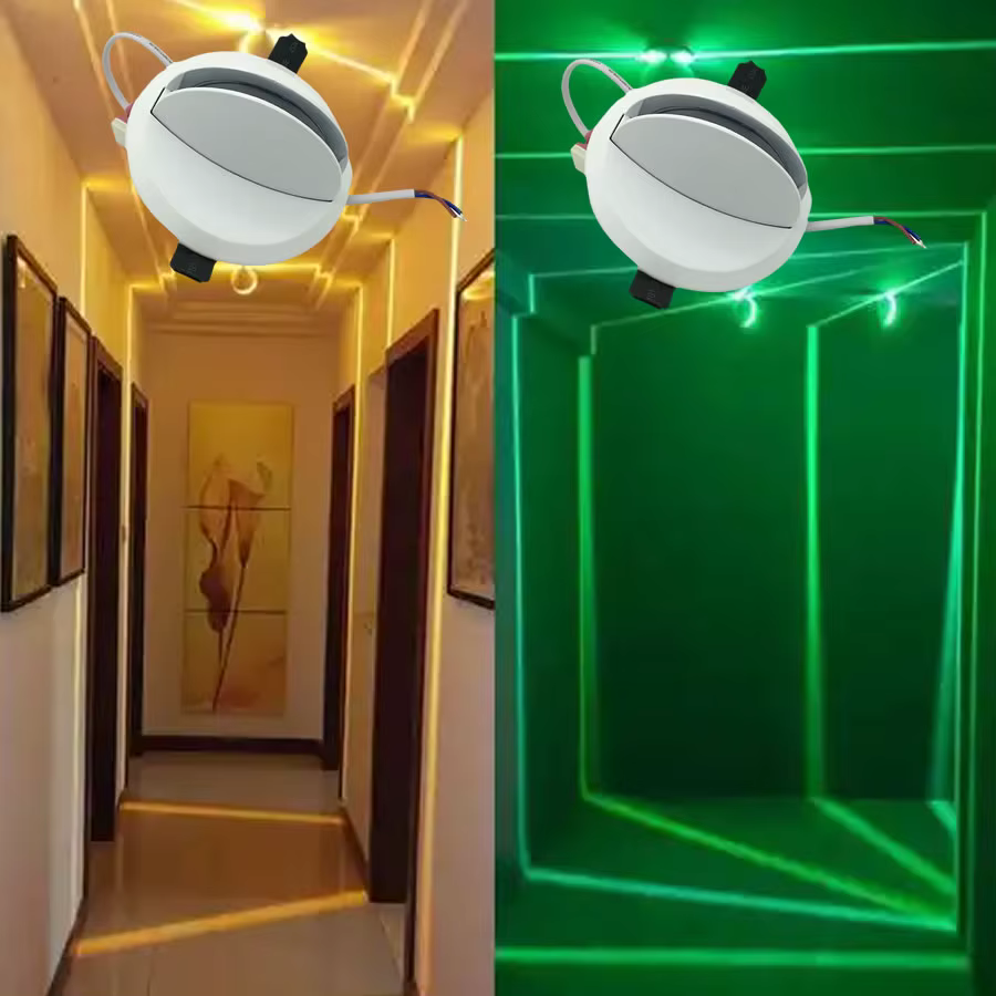 Applique murale LED encastrée 12W 360 degrés pour éclairage de contour intérieur