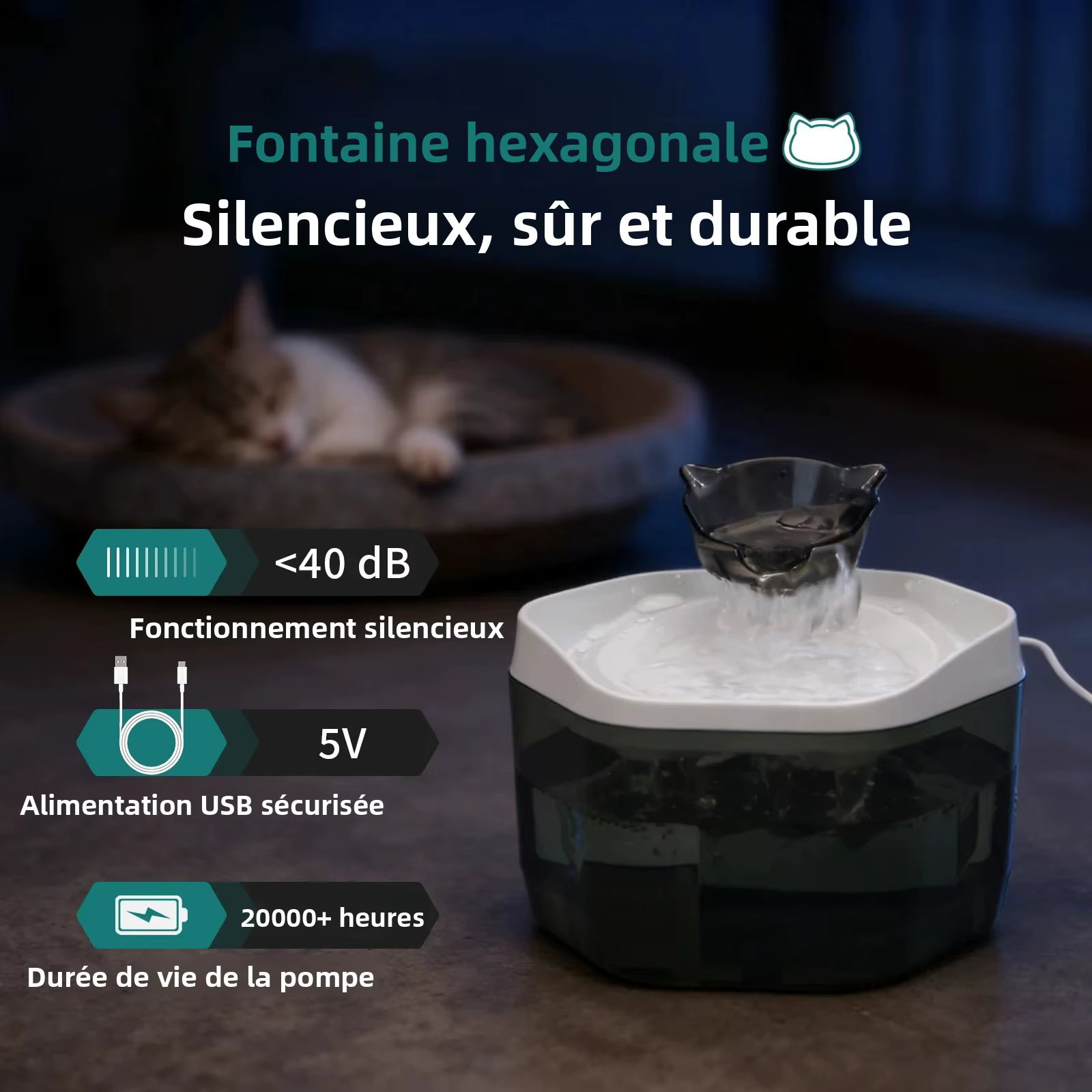 Fontaine pour chat 1, 2 l/42