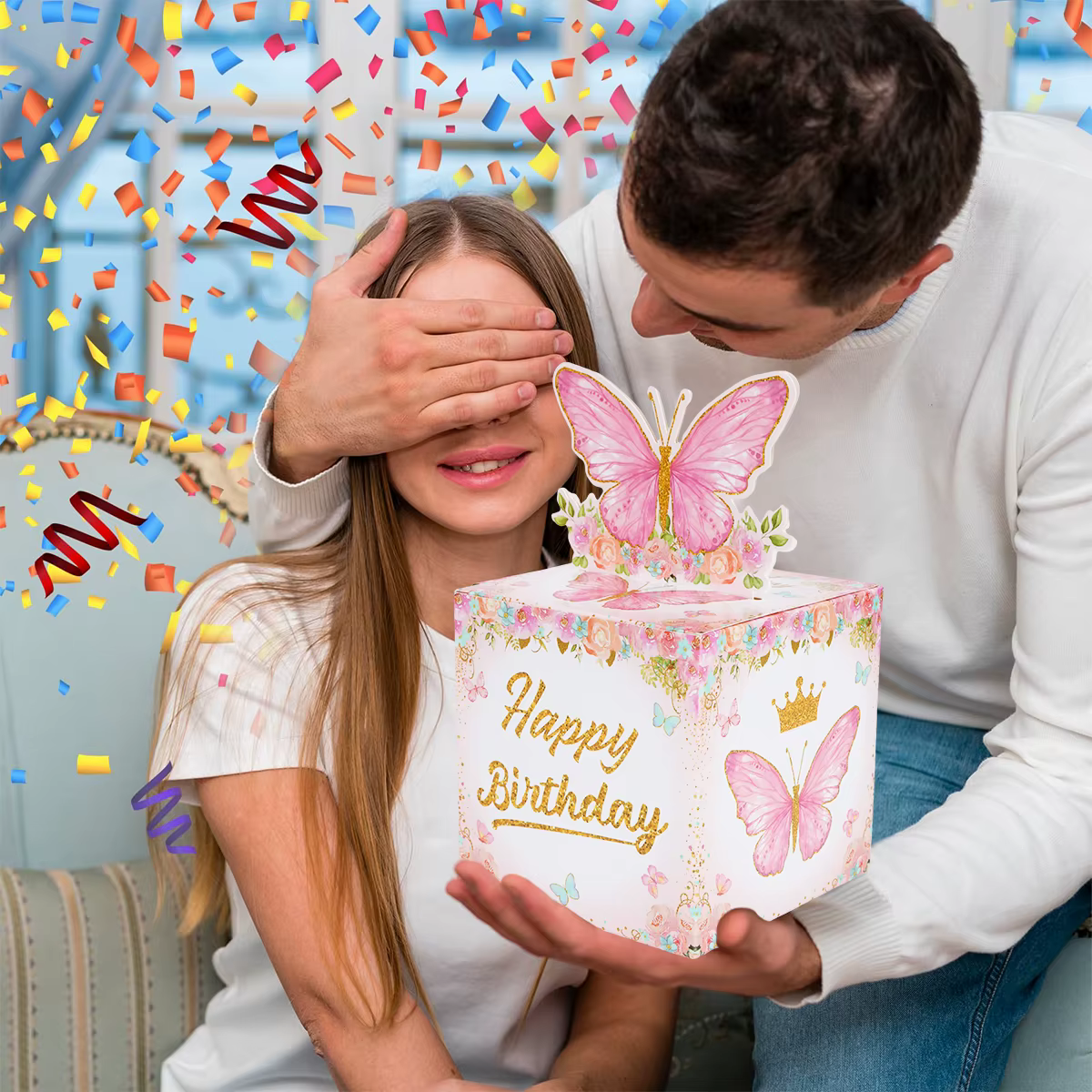 Coffret cadeau d'anniversaire avec carte à gâteau, 1 pièce, tirelire à pompage drôle, cadeaux d'anniversaire créatifs pour hommes et femmes Anniversaire Anniversaire
