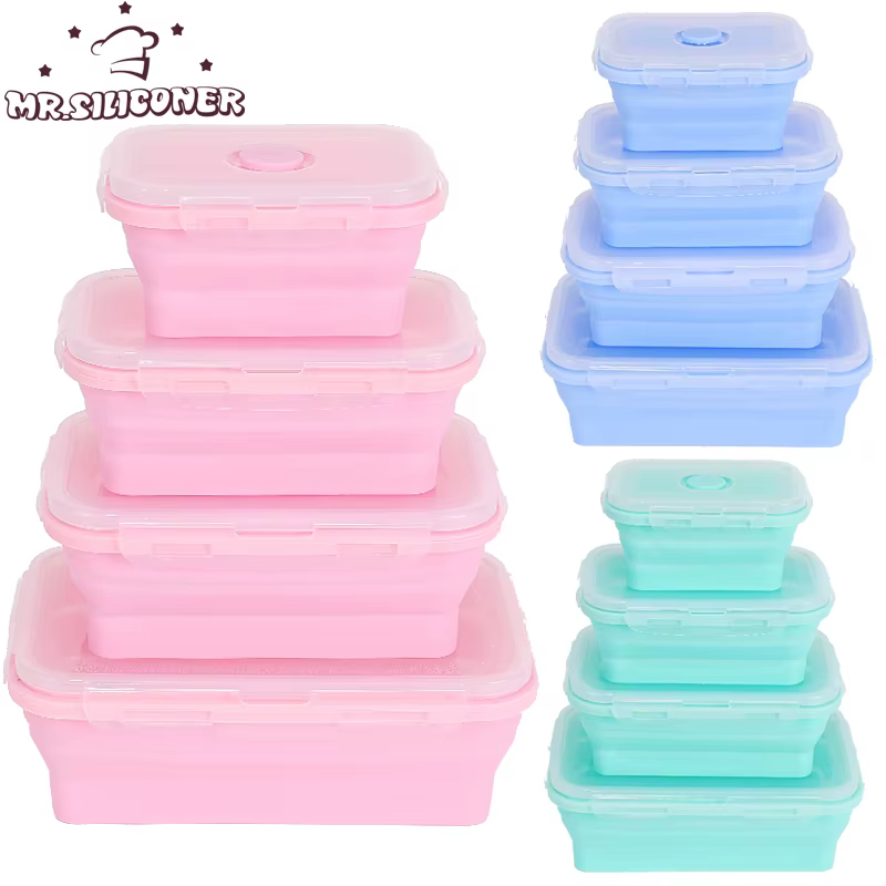 Boîte à déjeuner pliante en Silicone