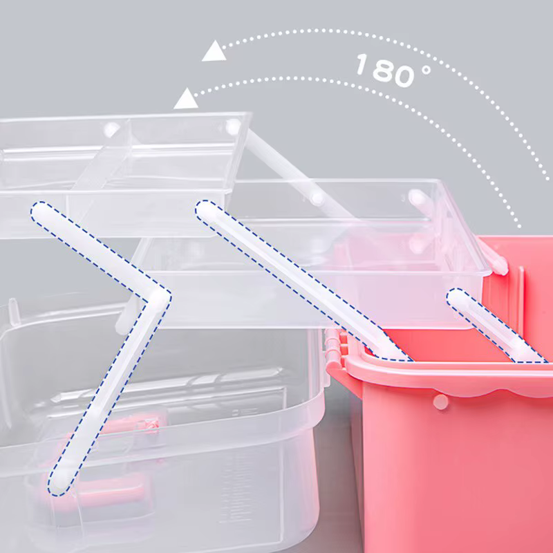 Boîte de rangement artisanale en plastique Transparent à trois couches