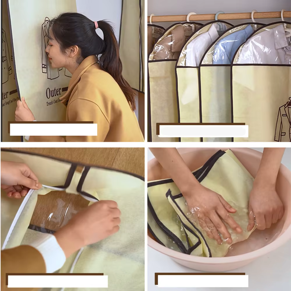 Housse de rangement suspendue avec fermeture éclair pour vêtements