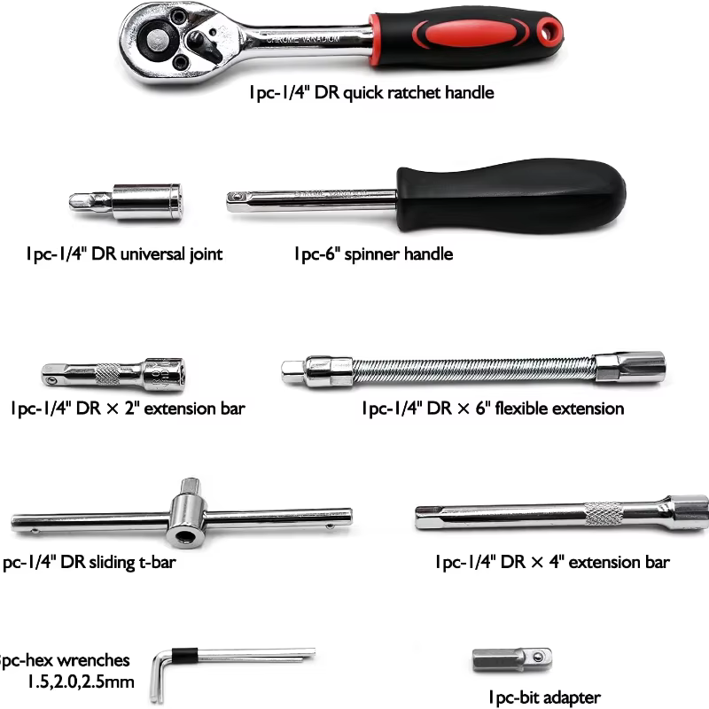 46 pièces/ensemble clé à douille bricolage Kit d'outils de réparation tournevis à cliquet pour matériel