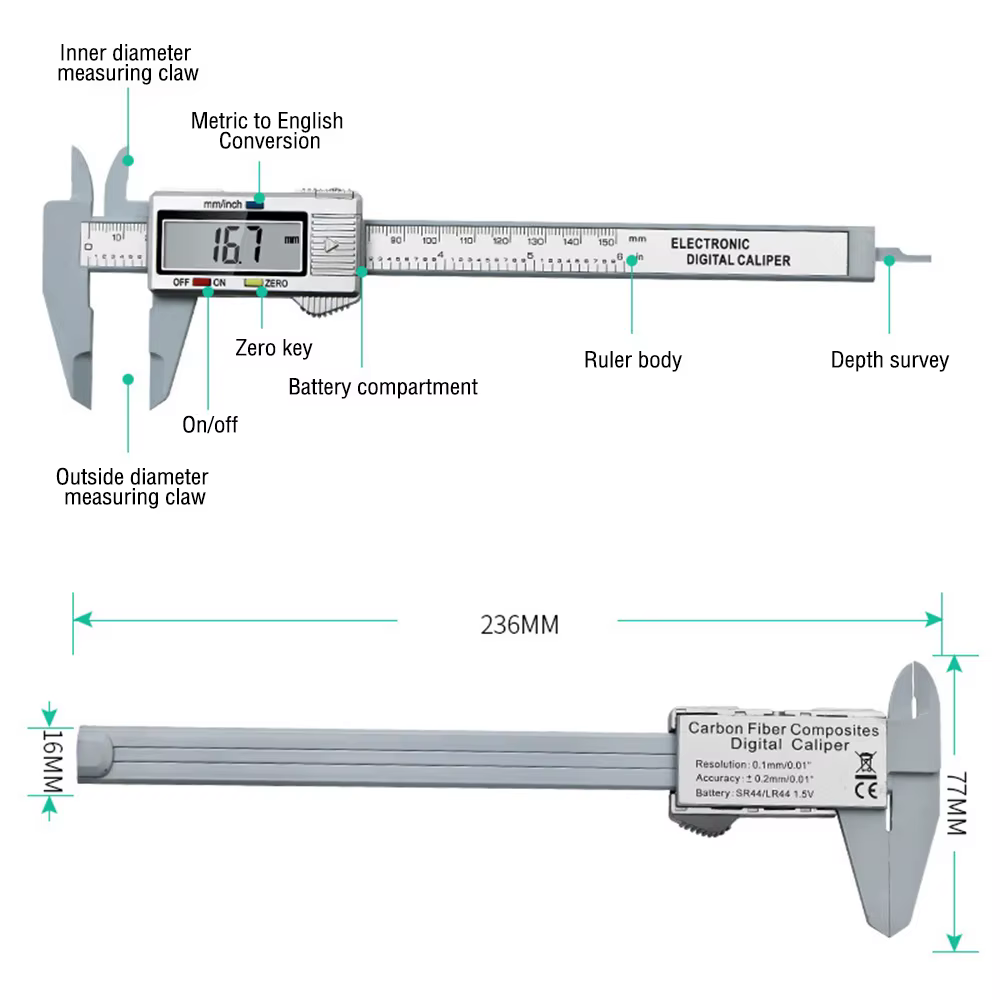 Pied à coulisse numérique électronique