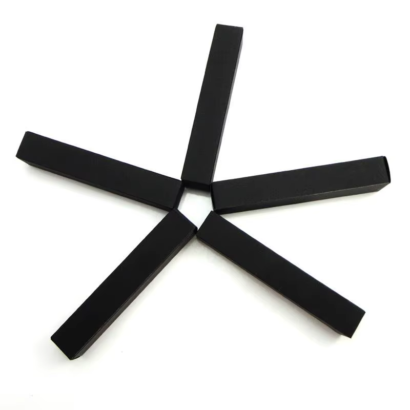Boîte en papier noir 2*2*12cm pour échantillons d'huiles essentielles, parfums, rouges à lèvres, boîtes de rangement, boîtes cadeaux artisanales, tubes à valve