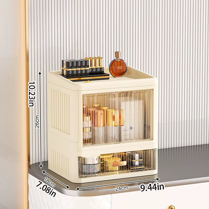 1 boîte de rangement cosmétique de grande capacité, organisateur de bureau de style tiroir, organisateur de bureau pour produits de soin de la peau et rouges à lèvres, en plastique durable, adapté pou