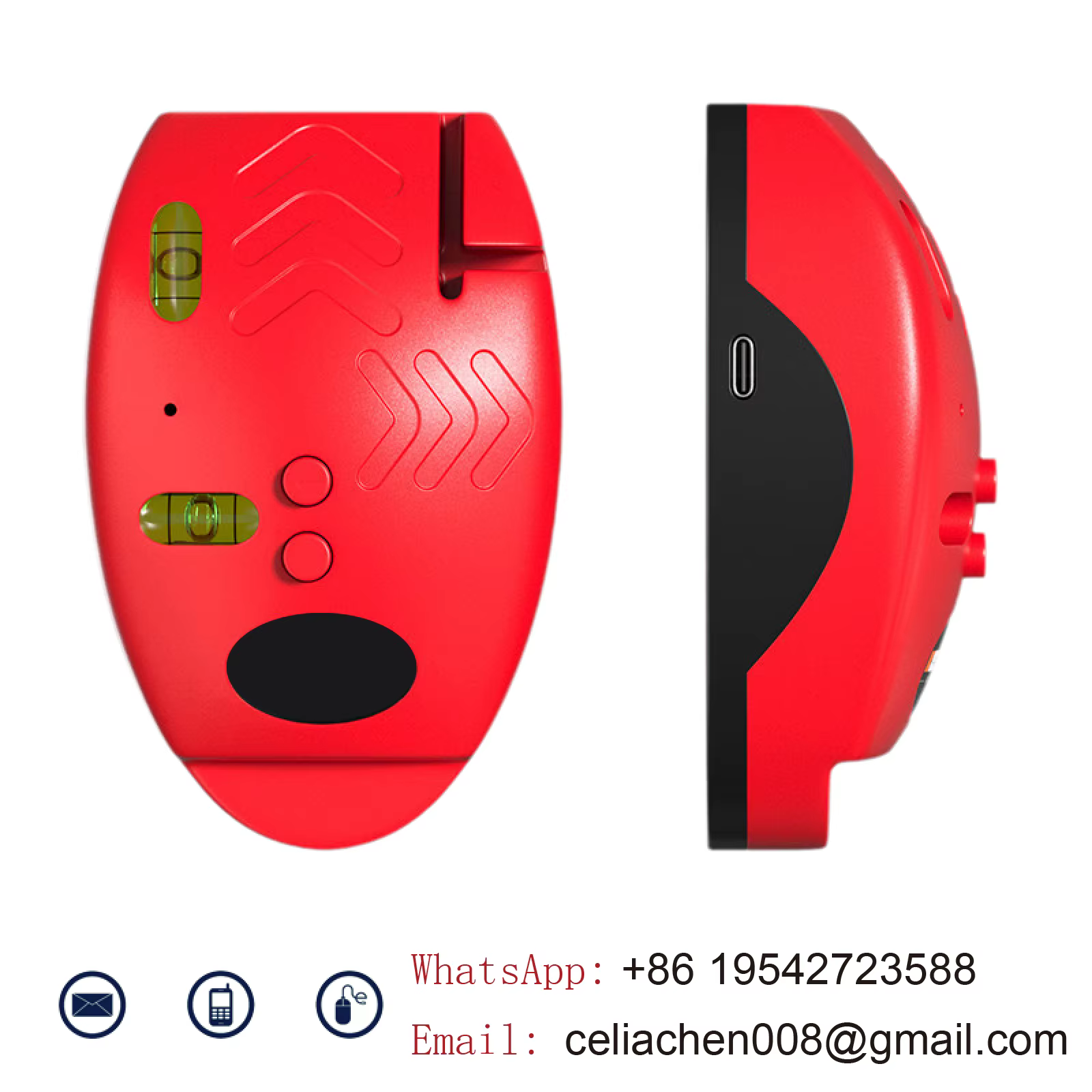 Niveau Laser Croix Rouge Auto-nivelant Double Faisceau 90° Aimant Intégré Recharge USB Batterie Lithium Outil de Mesure Haute Précision Compact