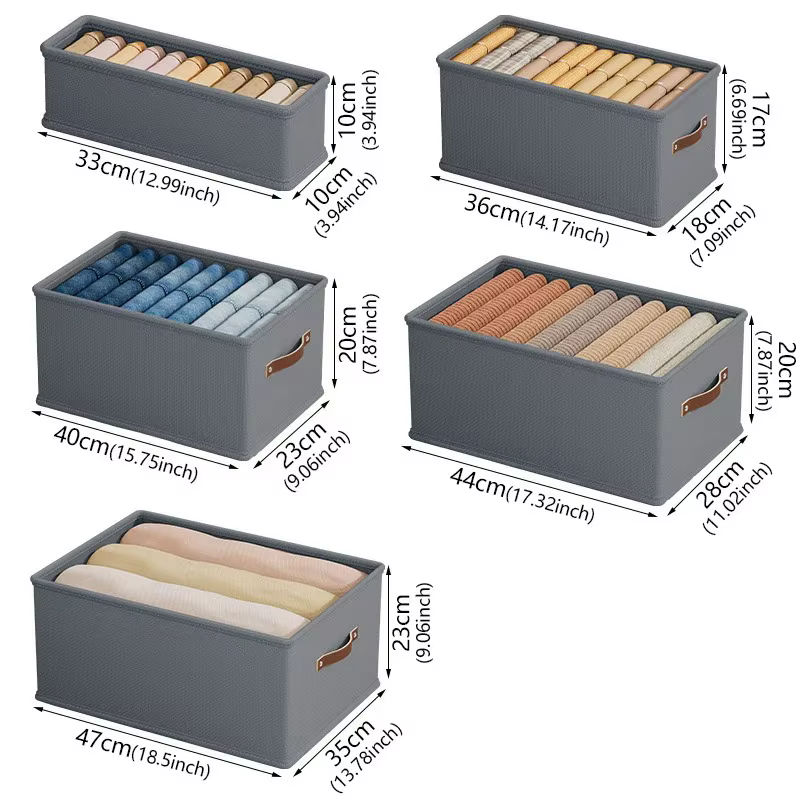 1 boîte de rangement en tissu Oxford avec fond ouvert - Organisateur de vêtements et de jouets