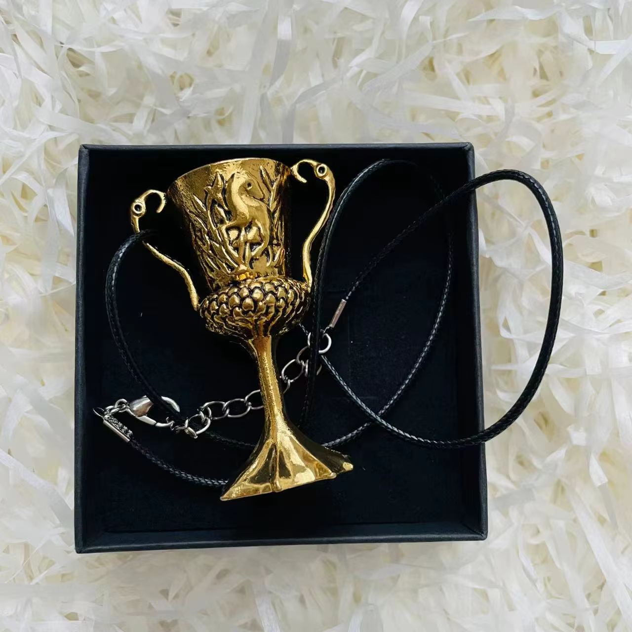 Magic World Cos Prop Golden Cup Pendant Necklace