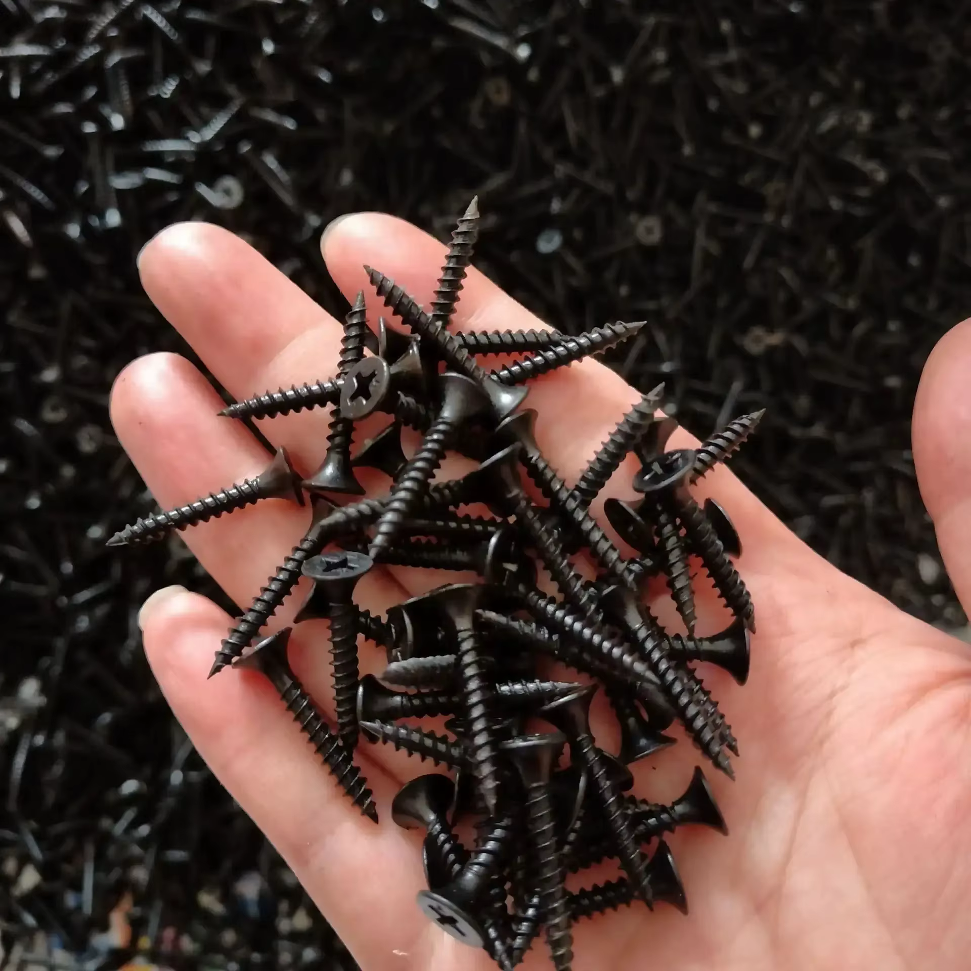 1 boîte/0.5kg lot vis pour cloisons sèches croix fraisée tête plate vis autotaraudeuse M3.5 vis Phillips en acier au carbone noir pour le travail du bois