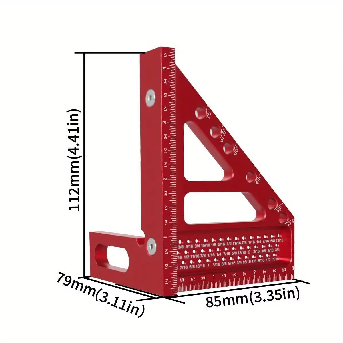 Règle de mesure métrique/pouce multi-angle 3D