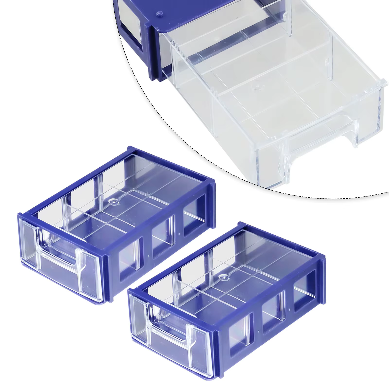 Boîtes de rangement de pièces de quincaillerie en plastique empilables