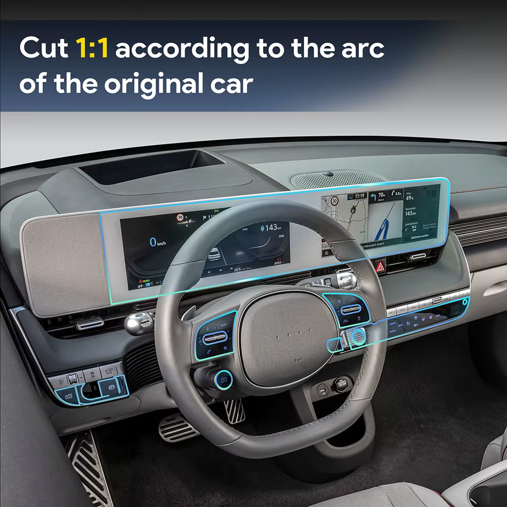 Film PPF pré-découpé pour l'intérieur du Hyundai IONIQ 5 2022-2024