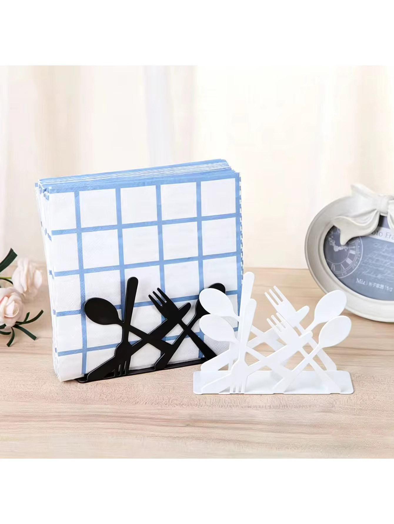 Porte-serviettes en fonte, idéal pour la décoration de table à la maison, dans la cuisine, au café et au restaurant, et pour le rangement des serviettes.