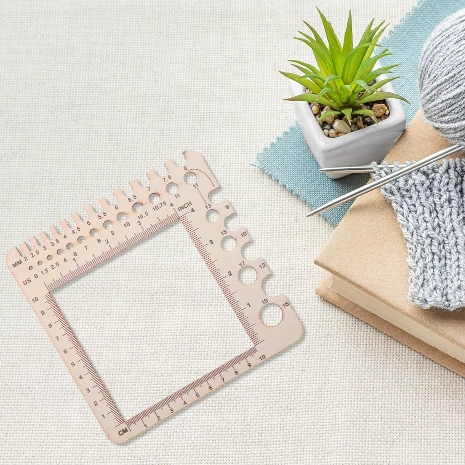 Règle en bois multifonction pour le crochet : compteur de points