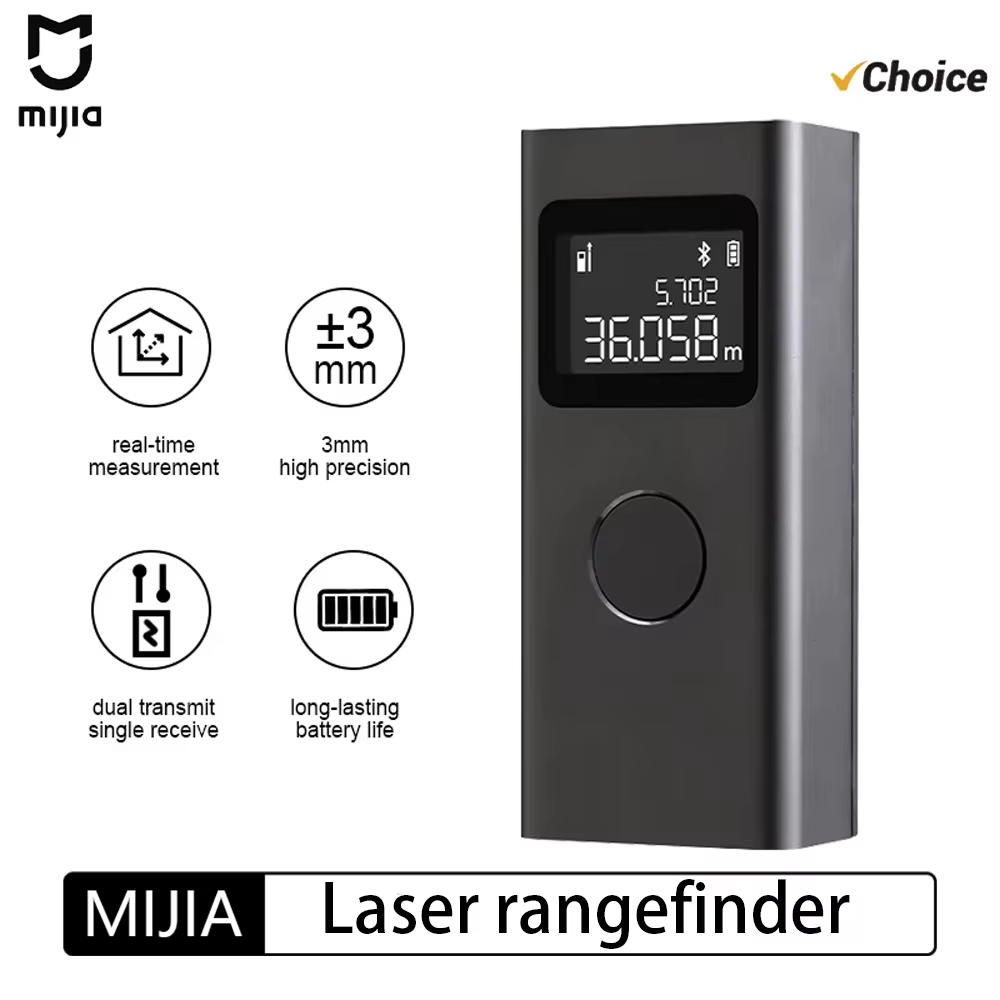 Nouveau télémètre laser intelligent MIJIA, mesureur de distance en temps réel, écran LCD, télémètre laser, ruban à mesurer, fonctionne avec l'application Mi Home