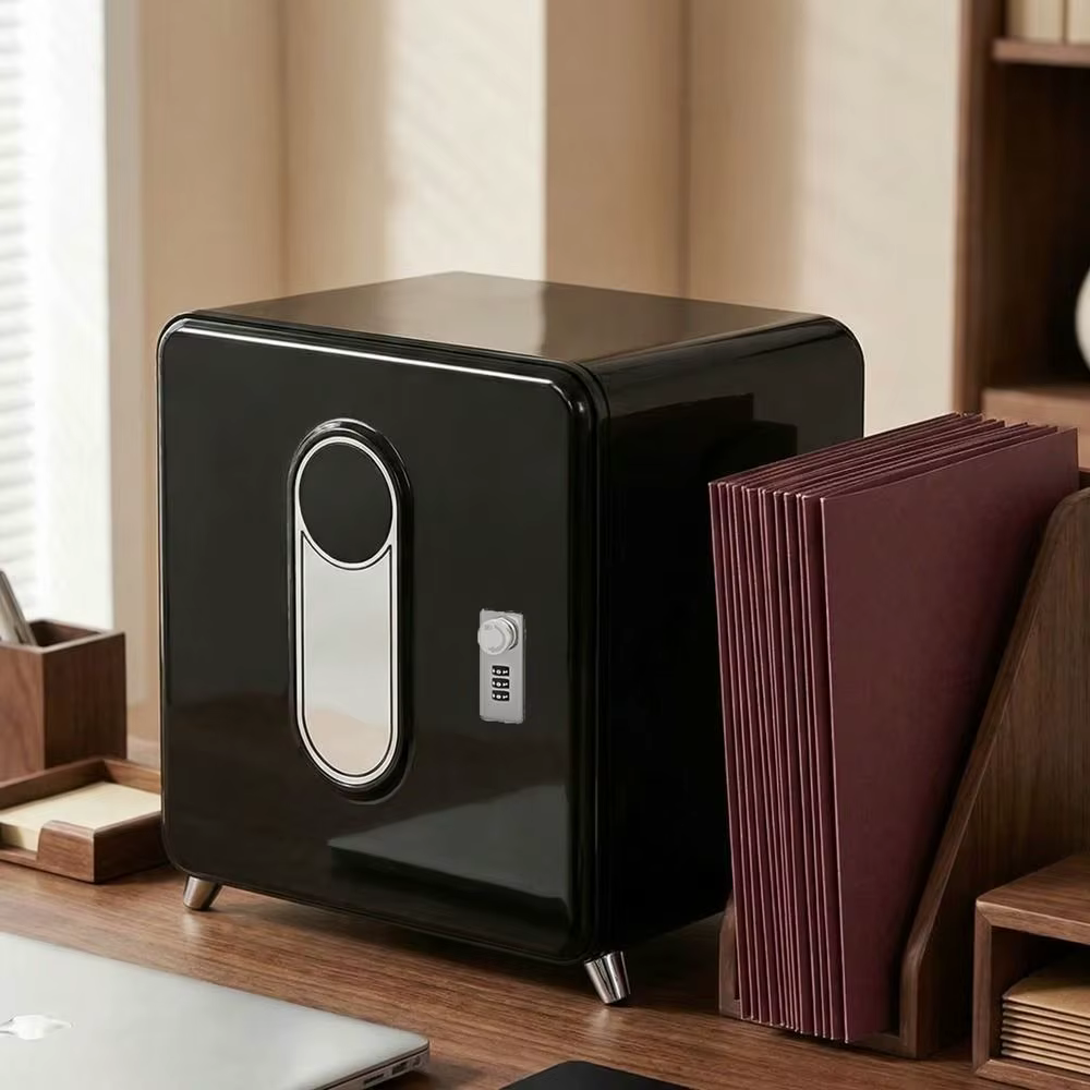 Boîte de rangement en plastique verrouillable, grande capacité, anti-poussière, avec serrure à combinaison, organisateur de fichiers de bureau, gain de place