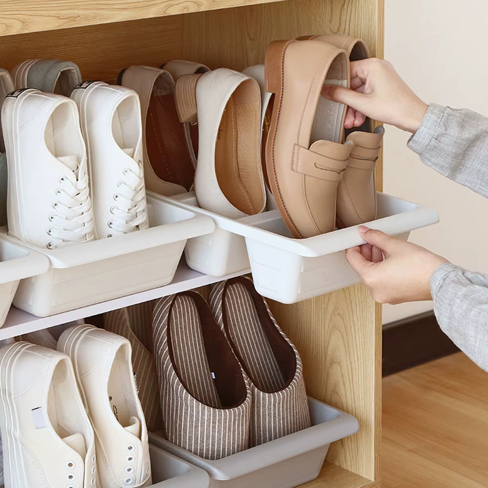 Étagères de rangement pour chaussures en plastique T1