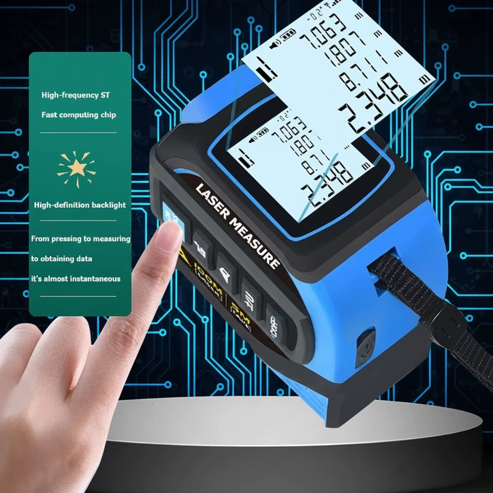 Règle à ruban Laser 4 en 1, télémètre Laser 40/60/80/100m, Distance Laser infrarouge 5M, Instrument de mesure de haute précision