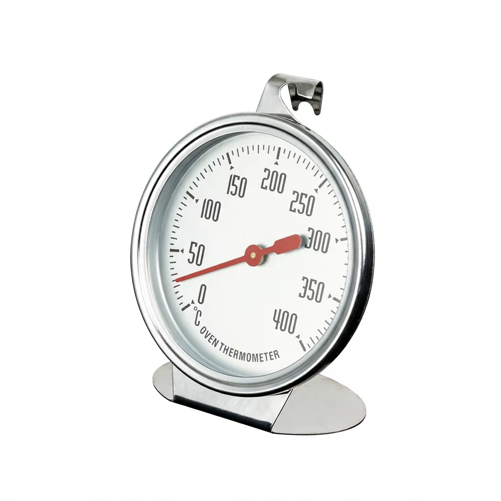 Thermomètre de four en acier inoxydable 0-400 ° Grand cadran - À suspendre ou à poser pour la mesure de la température
