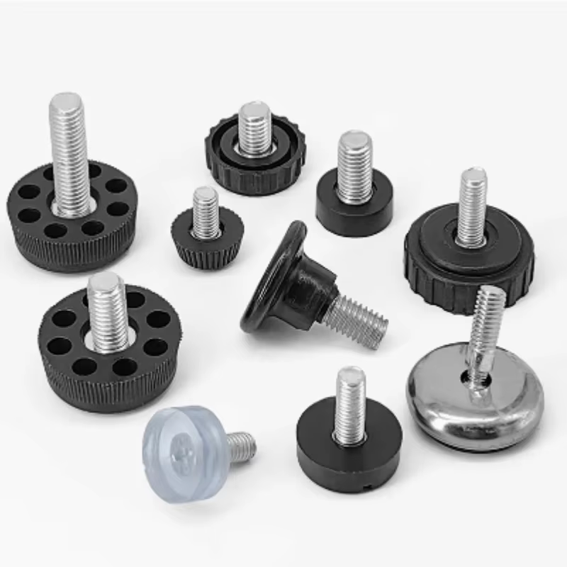 M8 pied de nivellement vis sur Type PP meubles en plastique Table chaise canapé jambe pieds antidérapants niveleur réglable Base boulon Pad