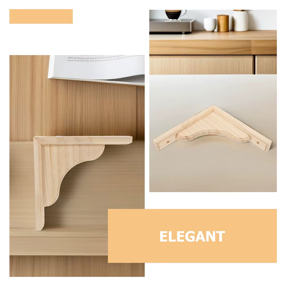 Supports d'étagères triangulaires en bois naturel