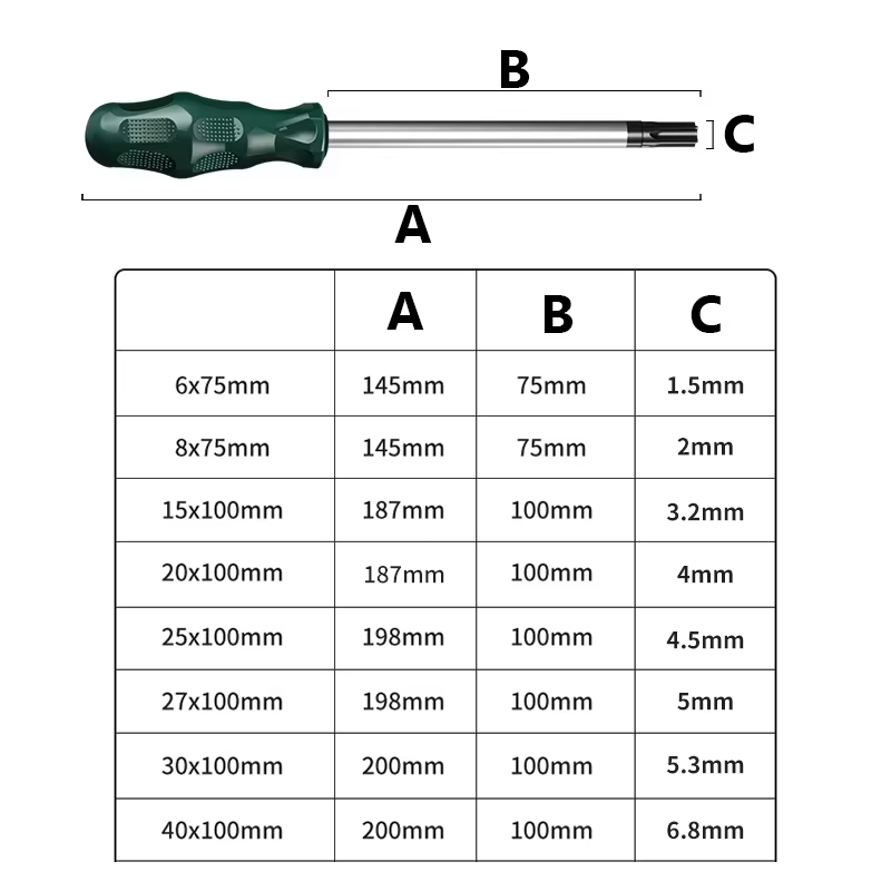 Tournevis magnétique Torx T6